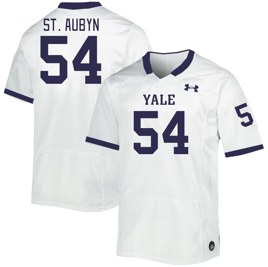 Men-Youth #54 Jackson St. Aubyn Yale Bulldogs 2023 College Football Jerseys Stitched Sale-White